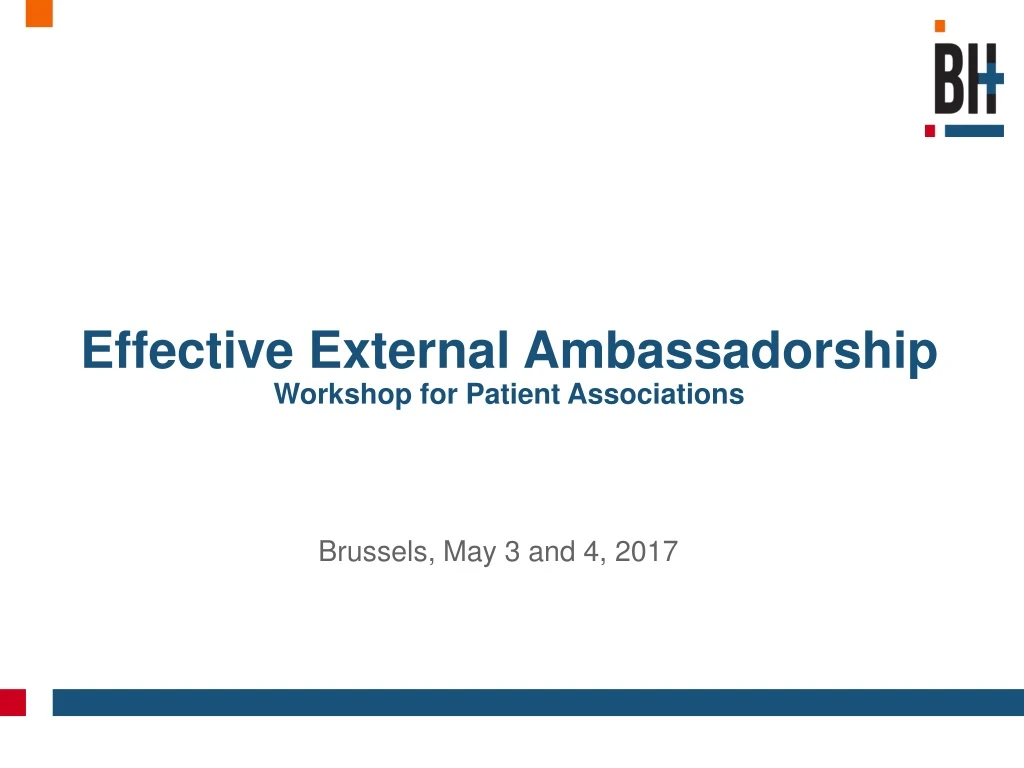 effective external ambassadorship workshop for patient associations