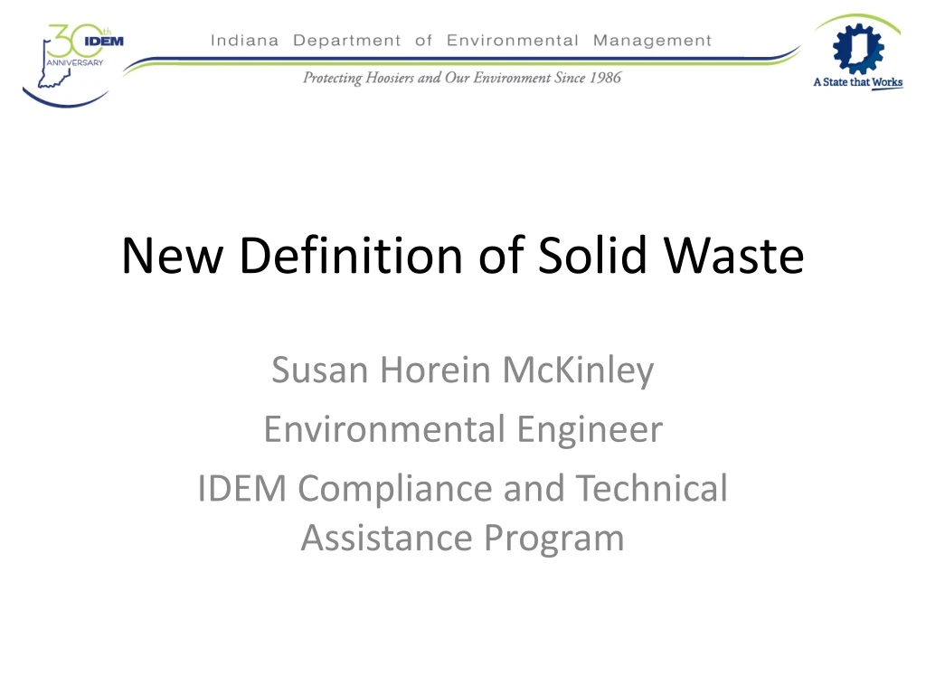 new definition of solid waste