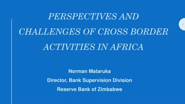 Perspectives and Challenges of cross border activities in Africa
