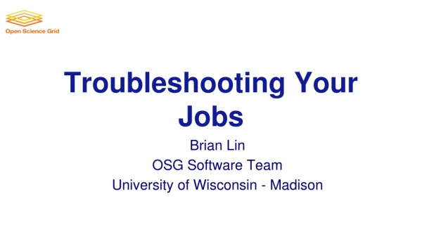 Troubleshooting Your Jobs