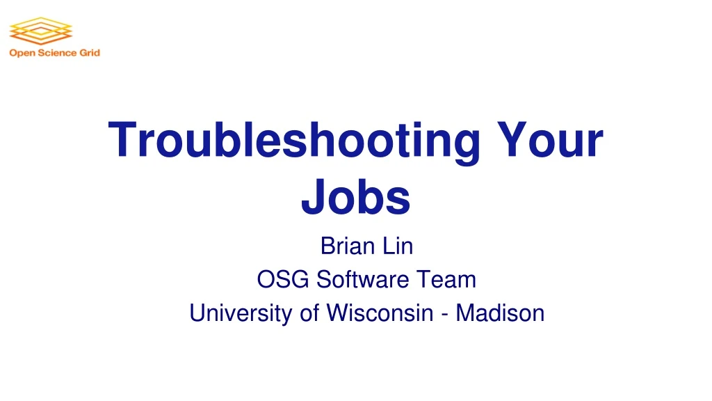 troubleshooting your jobs