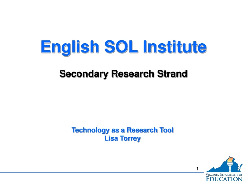 english sol institute secondary research strand