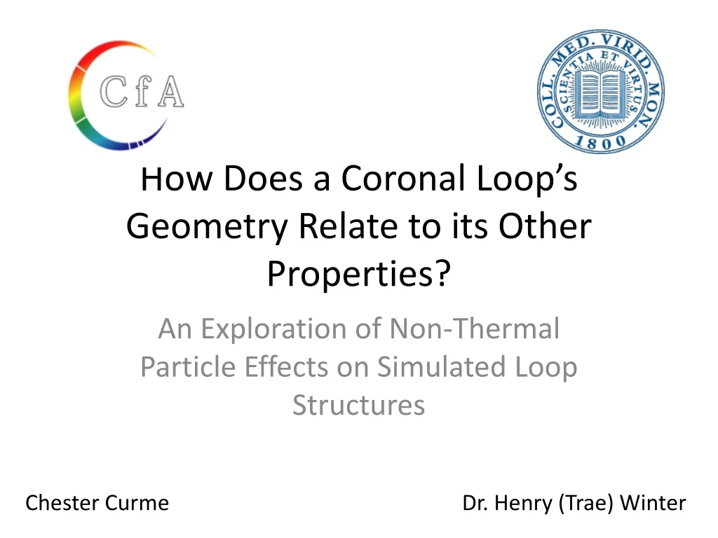 how does a coronal loop s geometry relate to its other properties