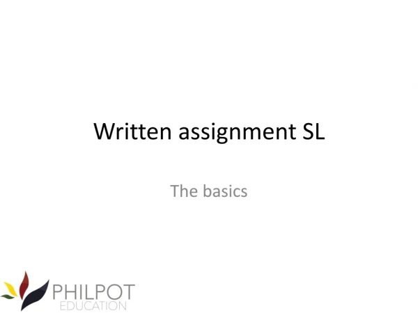 Written assignment SL