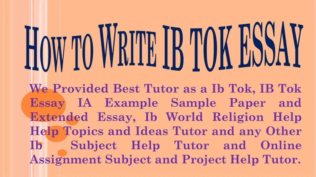 how to write ib tok essay