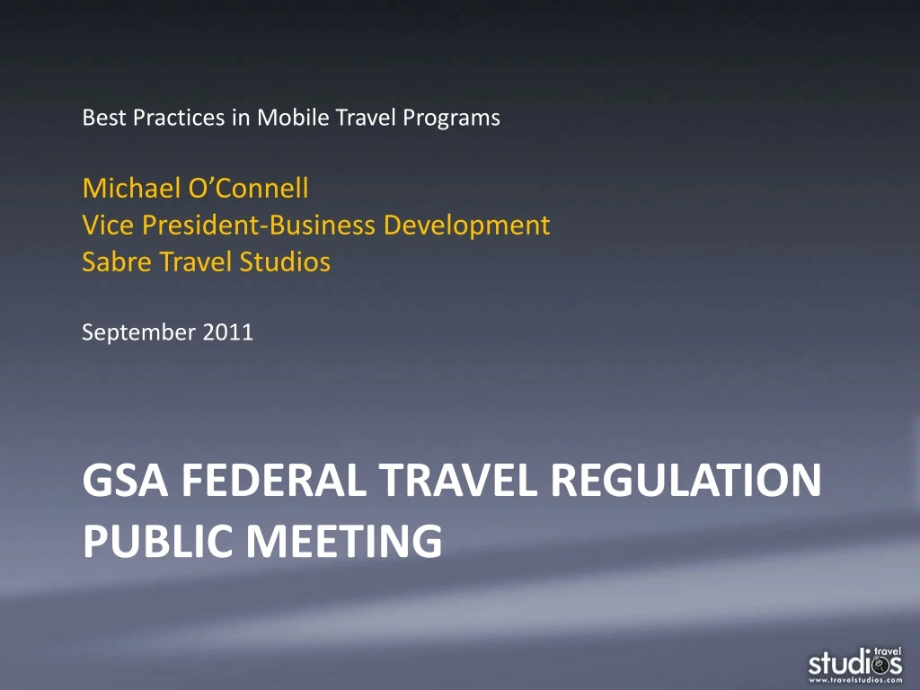 gsa federal travel regulation public meeting