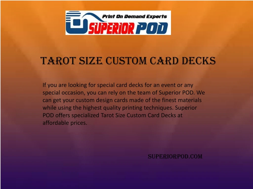 tarot size custom card decks