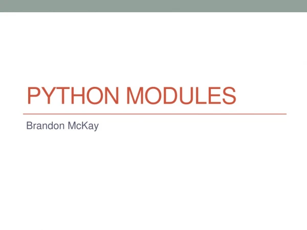 Python Modules