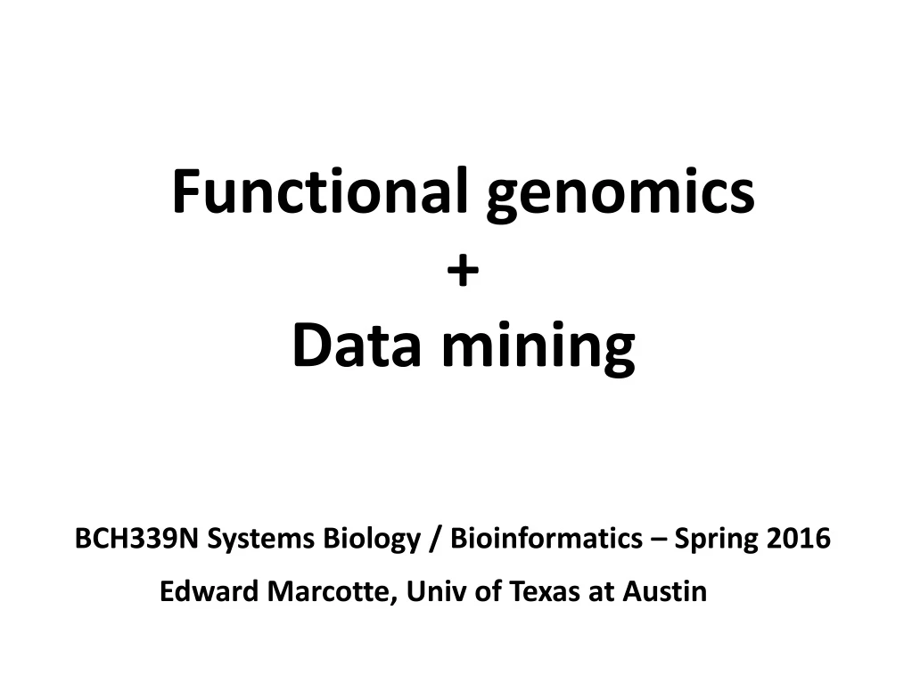 functional genomics data mining