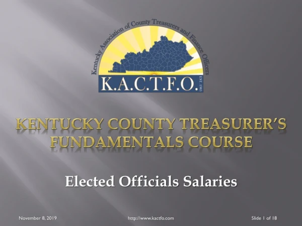 Kentucky County Treasurer’s Fundamentals Course