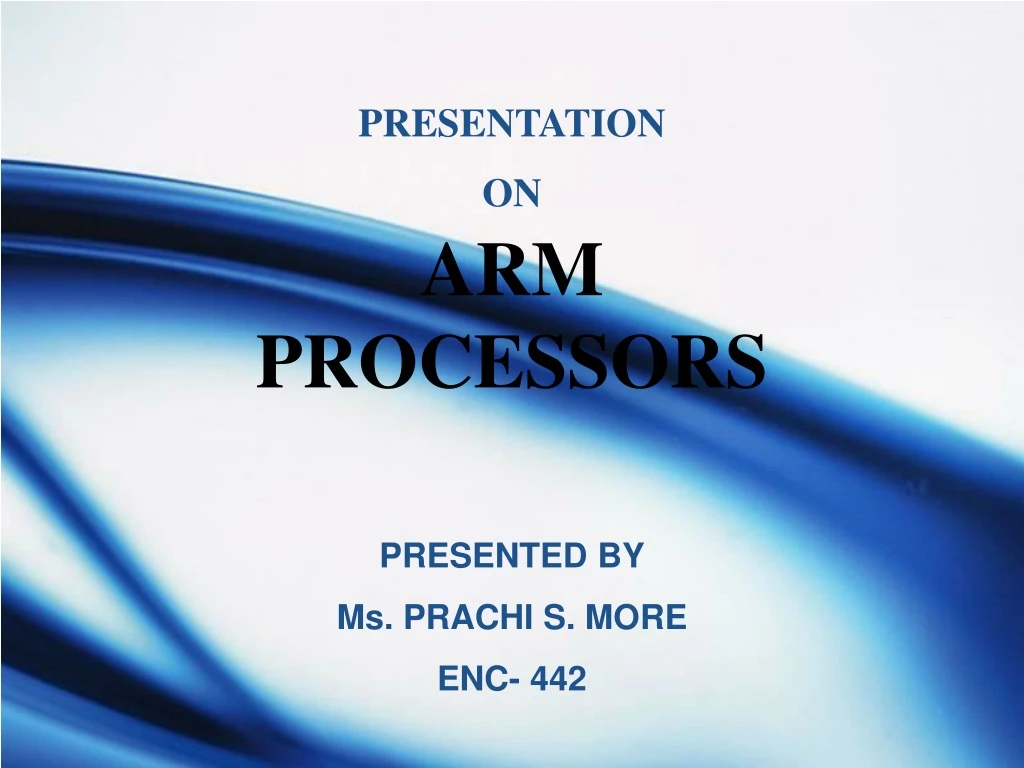 presentation on arm processors