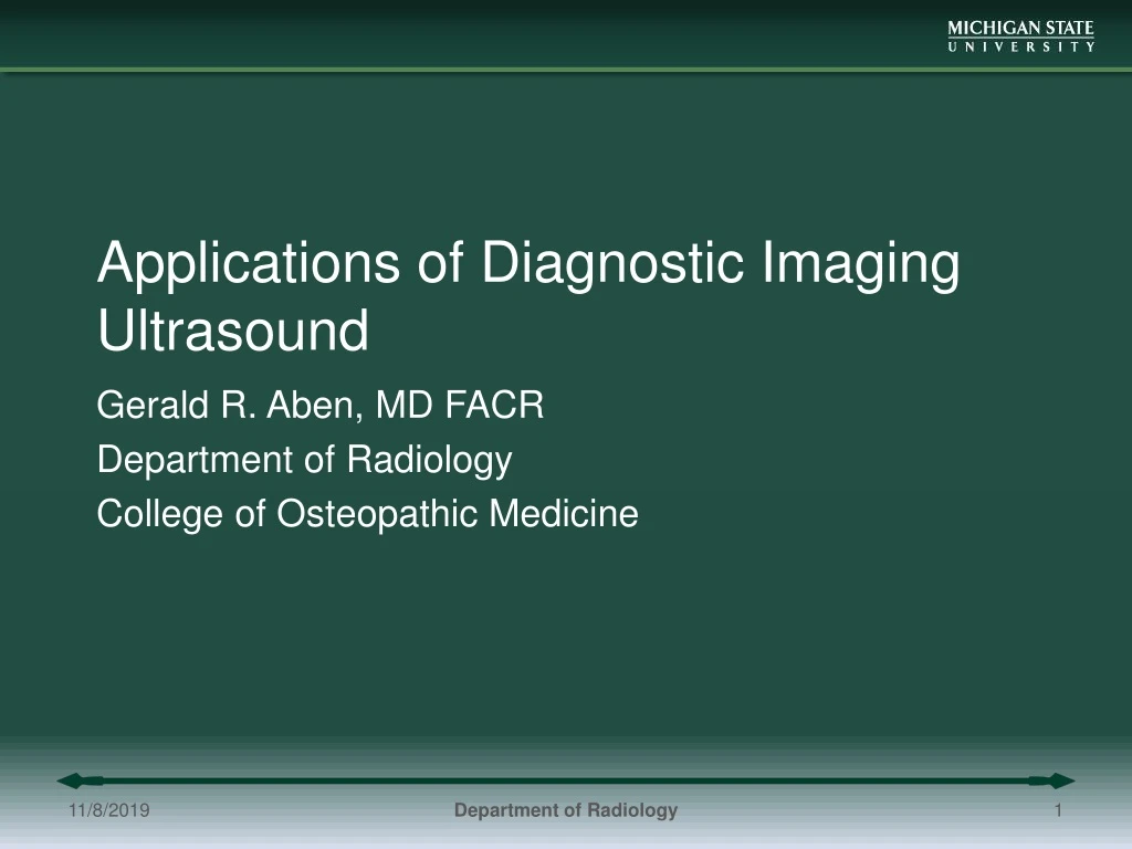 applications of diagnostic imaging ultrasound