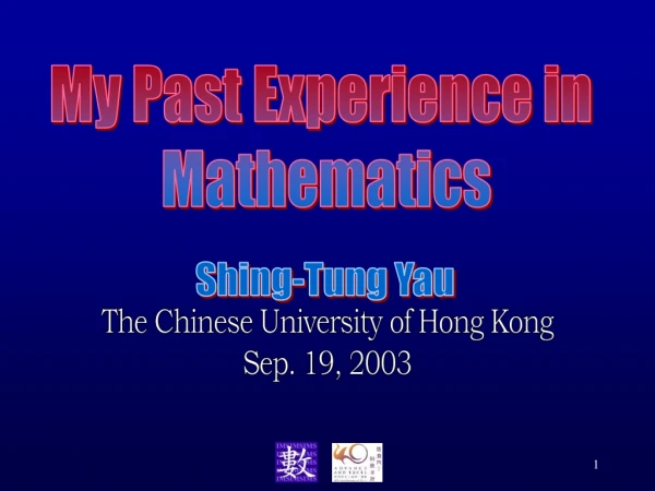 My Past Experience in Mathematics