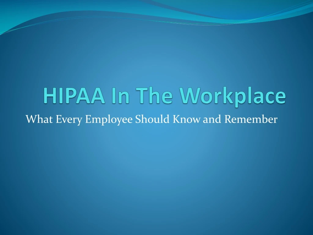 hipaa in the workplace