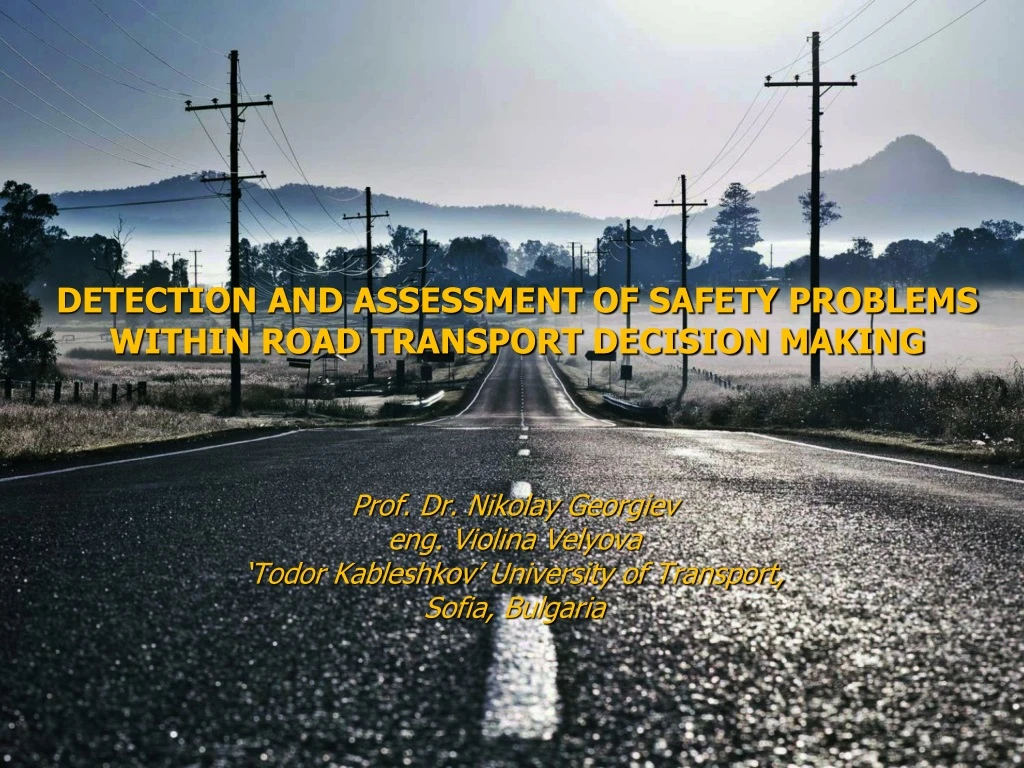 detection and assessment of safety problems within road transport decision making