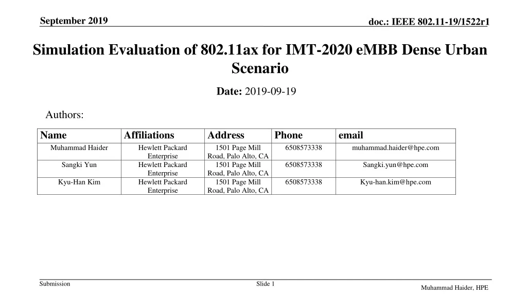 simulation evaluation of 802 11ax for imt 2020 embb dense urban scenario