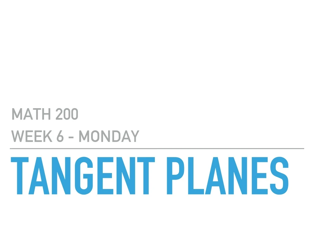 tangent planes