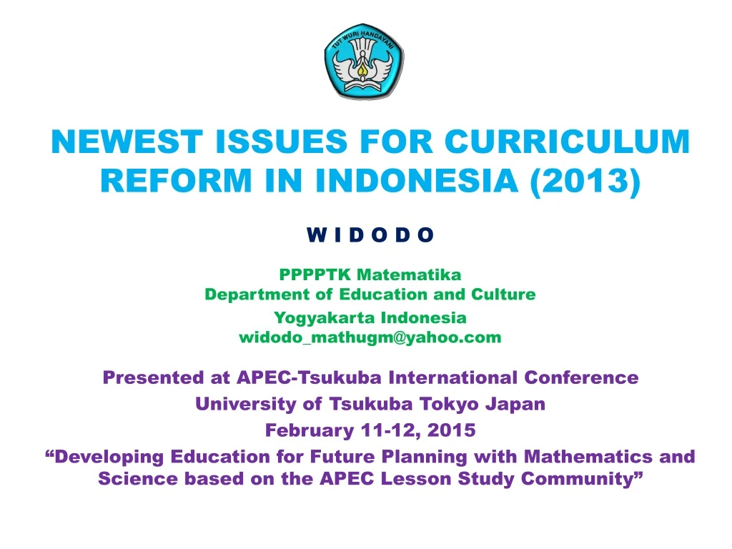 n ewest issues for curriculum reform in indonesia