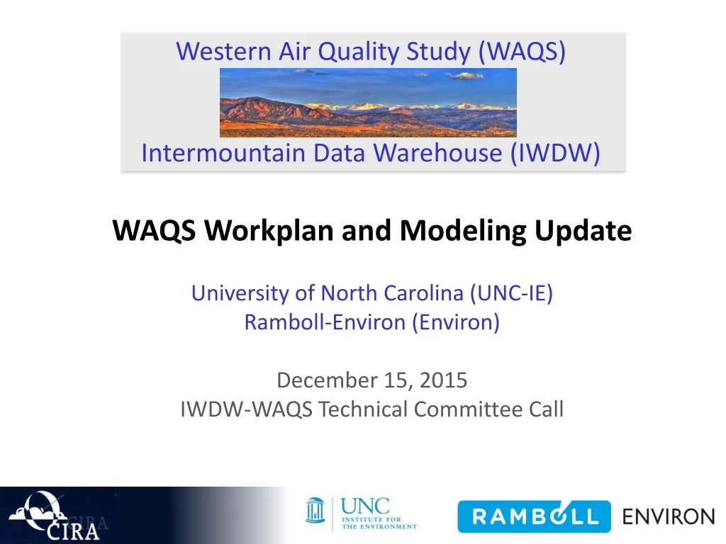 western air quality study waqs intermountain data warehouse iwdw