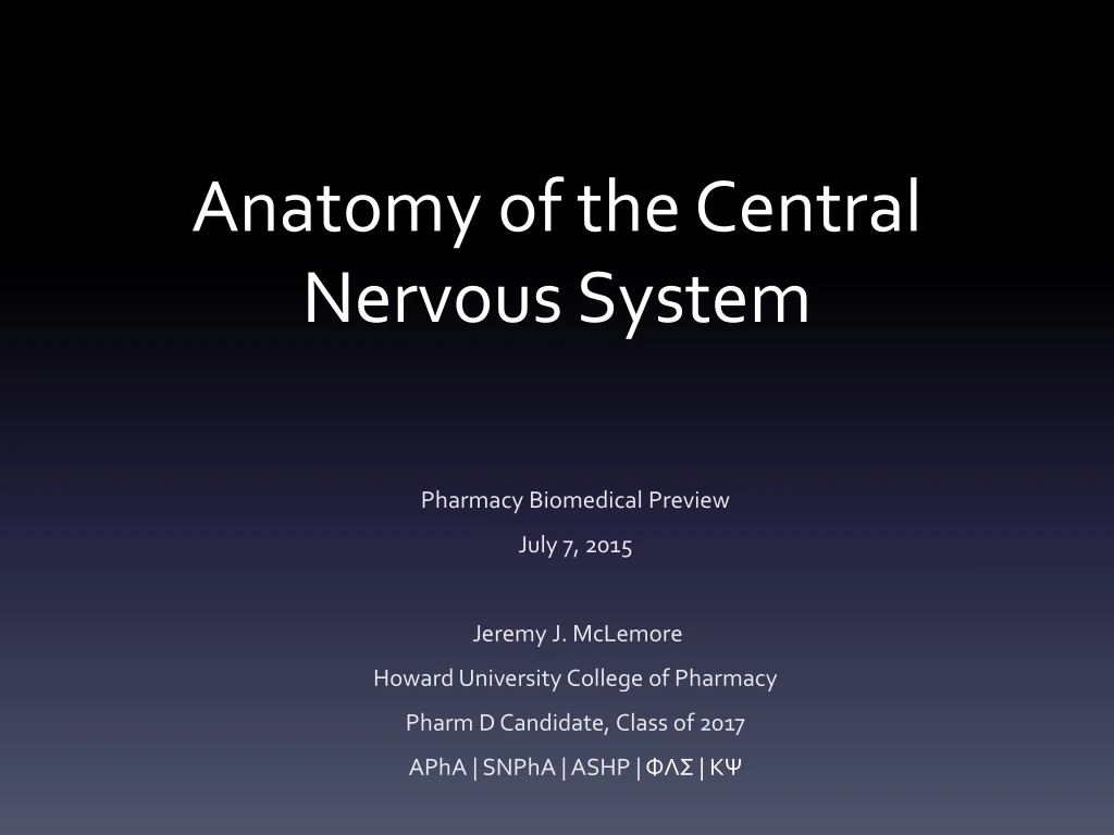 anatomy of the central nervous system