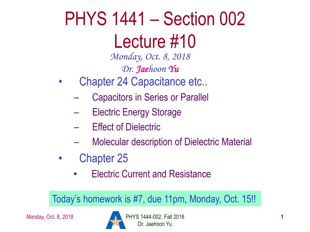 phys 1441 section 002 lecture 10