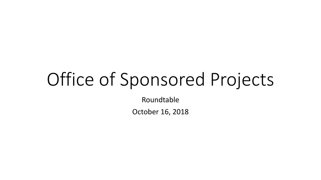 office of sponsored projects