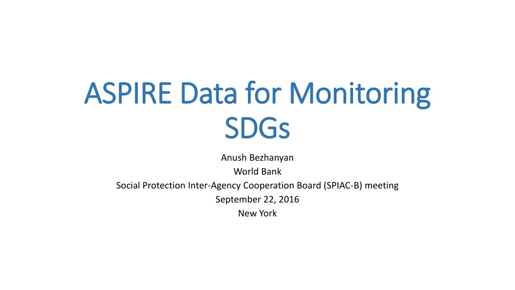 aspire data for monitoring sdgs