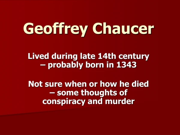 Geoffrey Chaucer