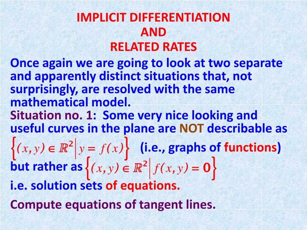 implicit differentiation and related rates