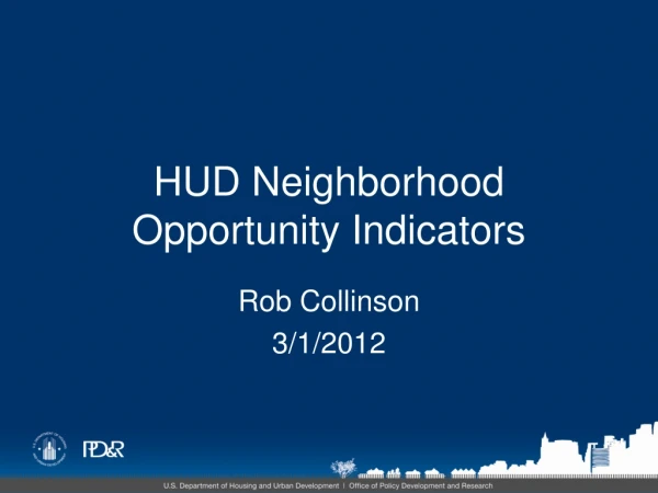 HUD Neighborhood Opportunity Indicators