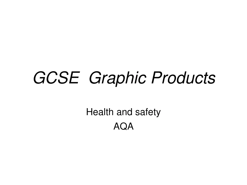 gcse graphic products