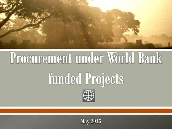 Procurement under World Bank funded Projects