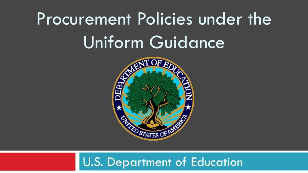procurement policies under the uniform guidance