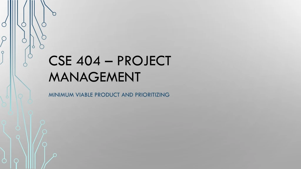 cse 404 project management