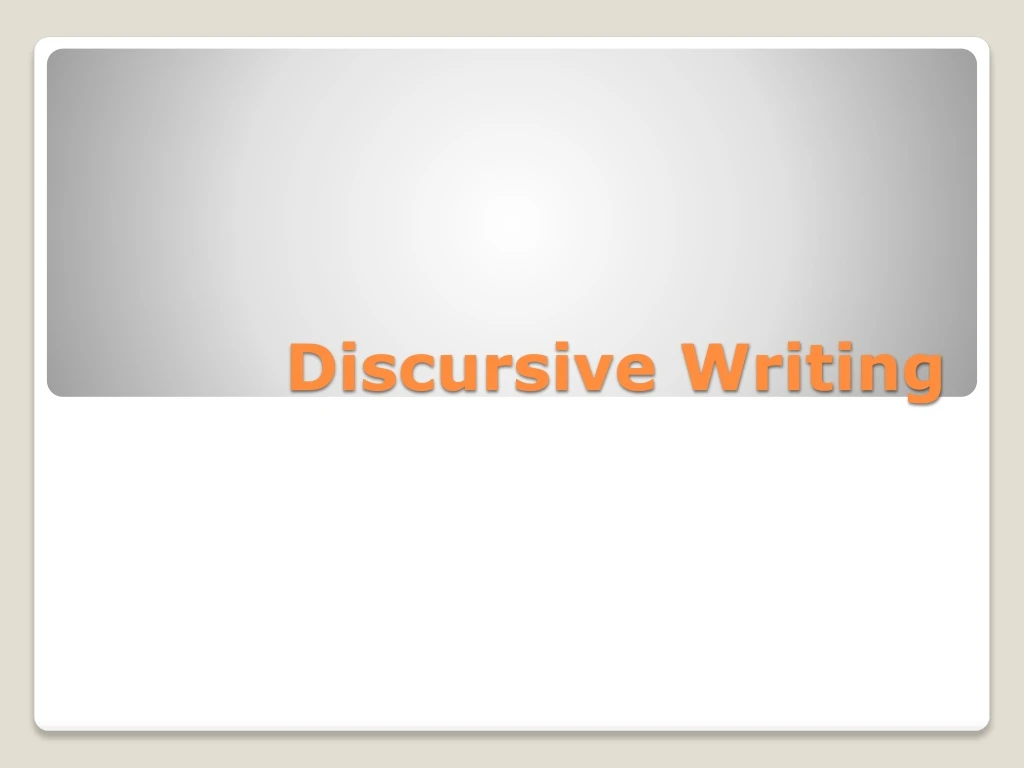 discursive writing