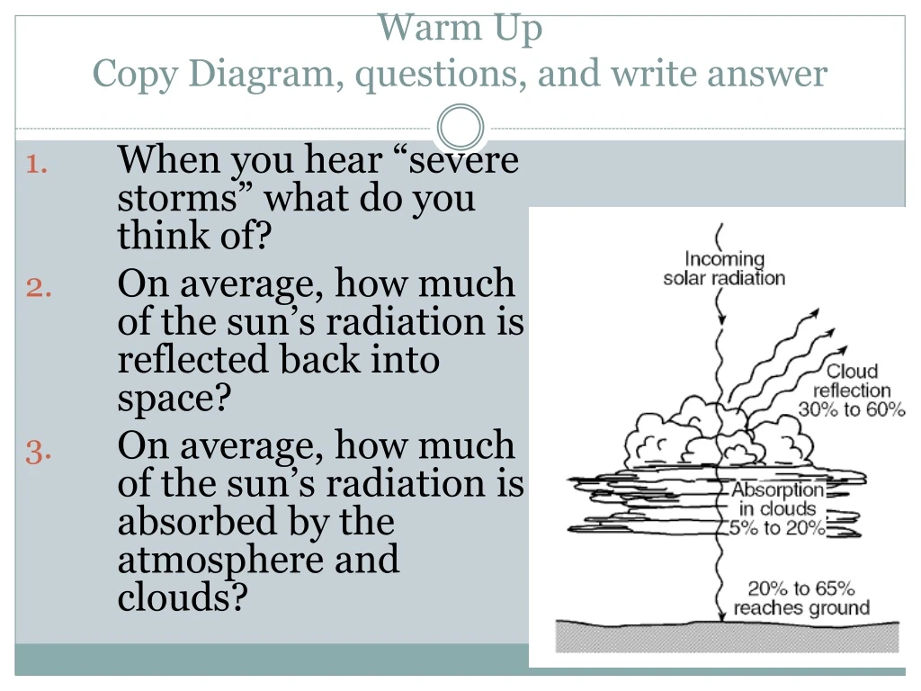 warm up copy diagram questions and write answer