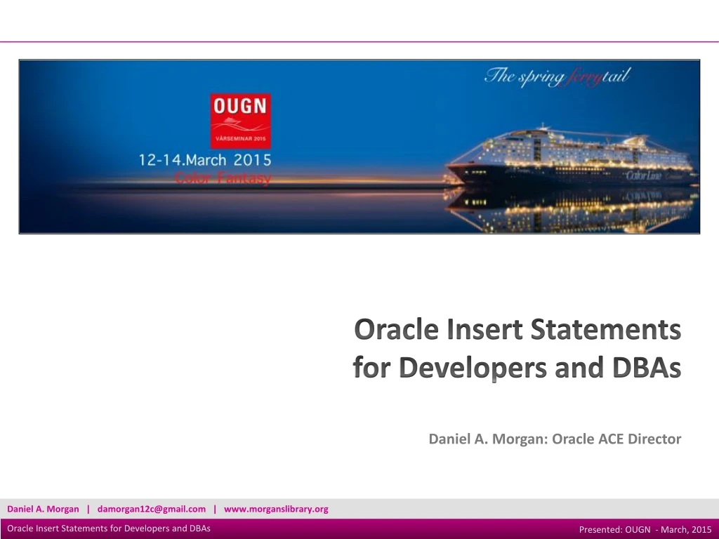 daniel a morgan oracle ace director