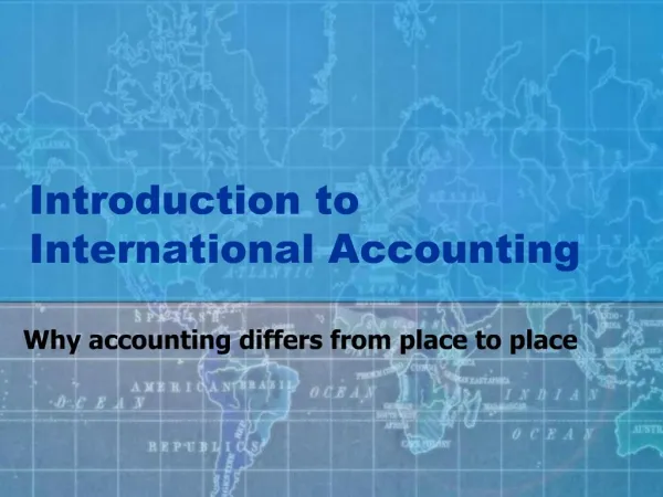 Introduction to International Accounting