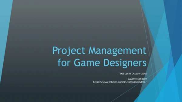 Project Management for Game Designers