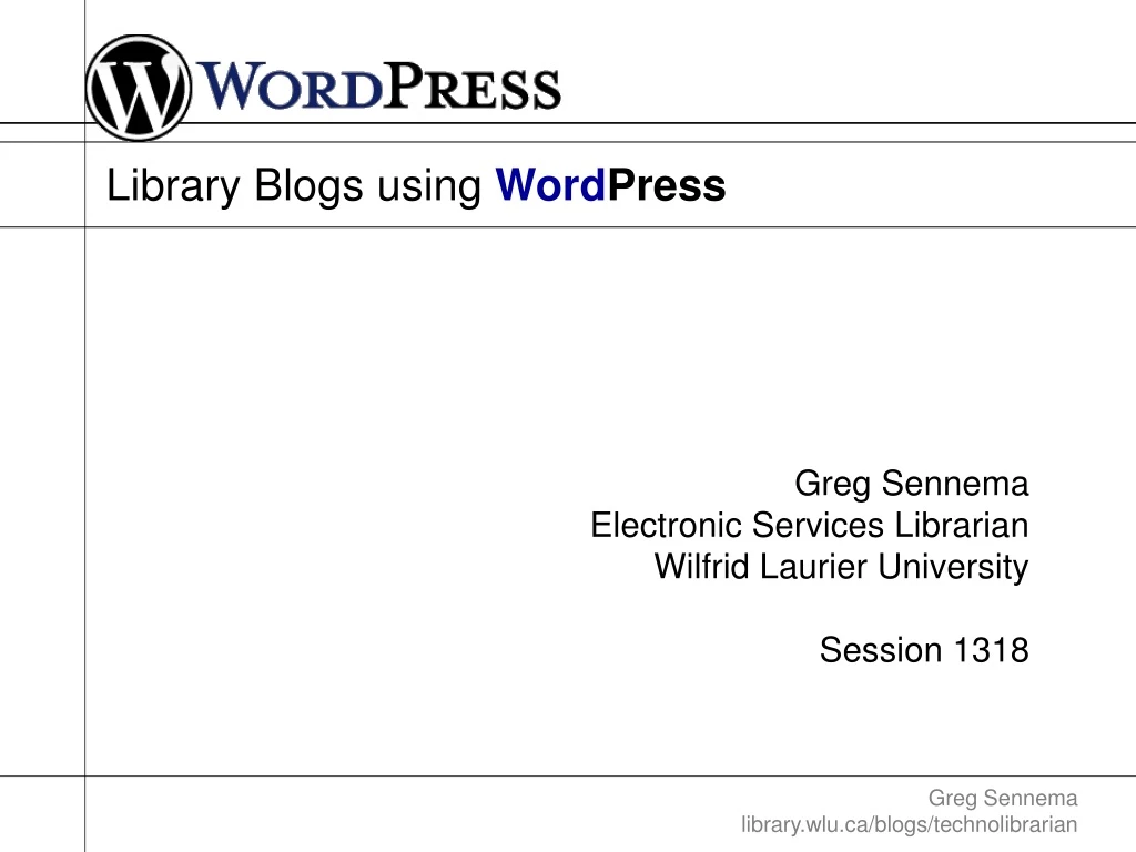 library blogs using word press