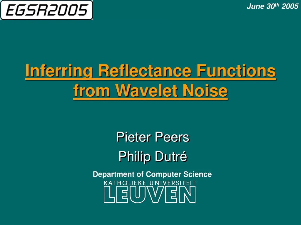 inferring reflectance functions from wavelet noise