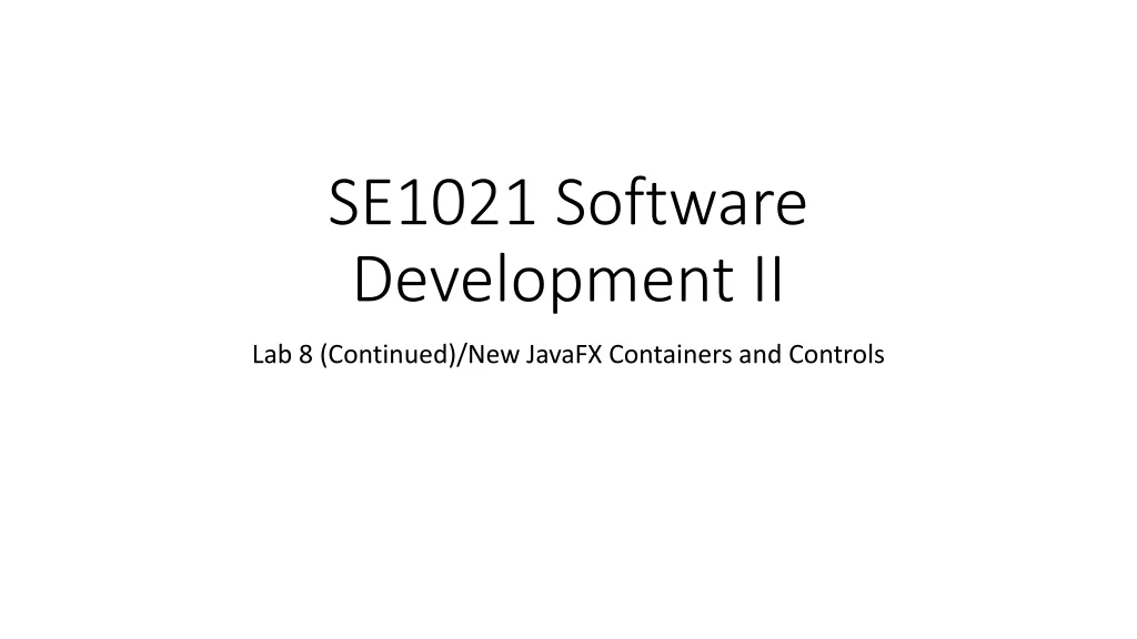 se1021 software development ii