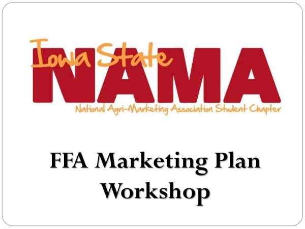 FFA Marketing Plan Workshop