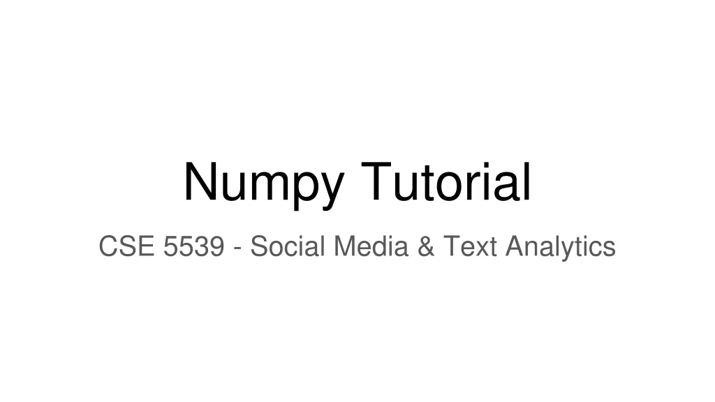 numpy tutorial