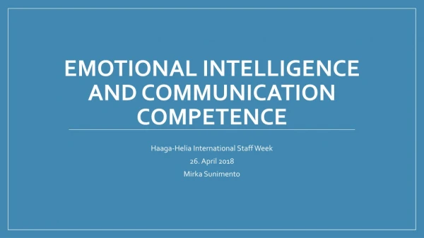 Emotional intelligence and communication competence