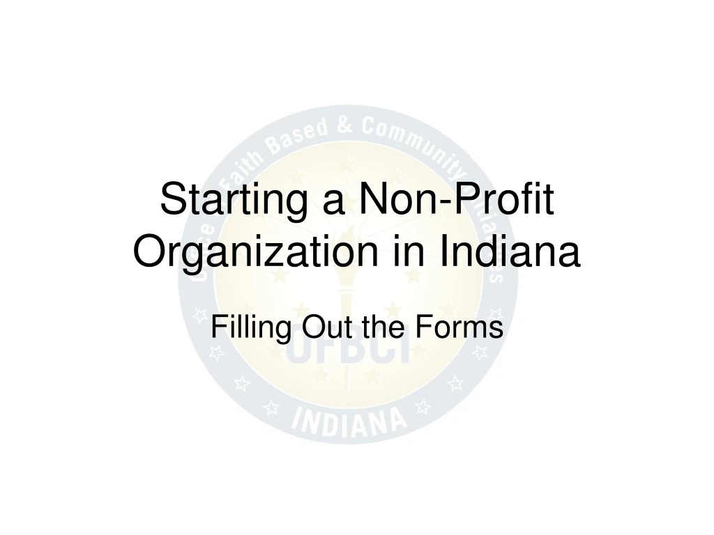 starting a non profit organization in indiana