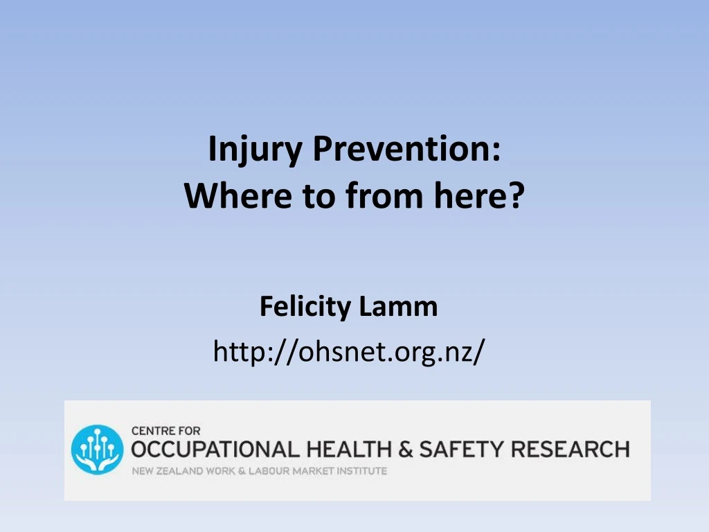 injury prevention where to from here