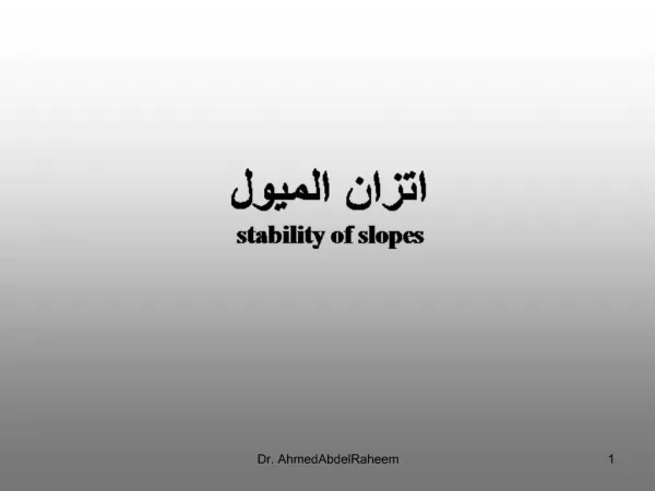 stability of slopes