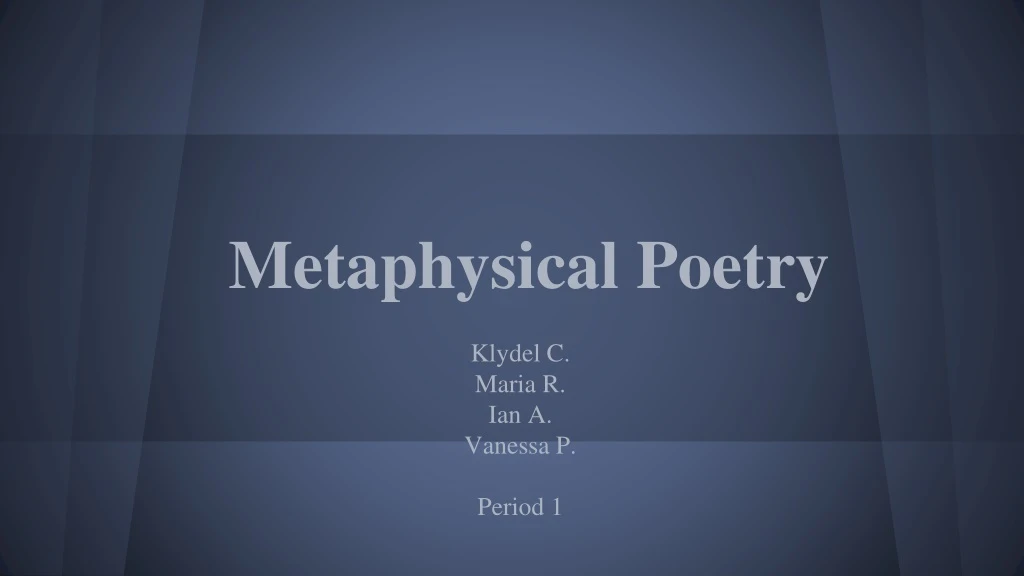 metaphysical poetry