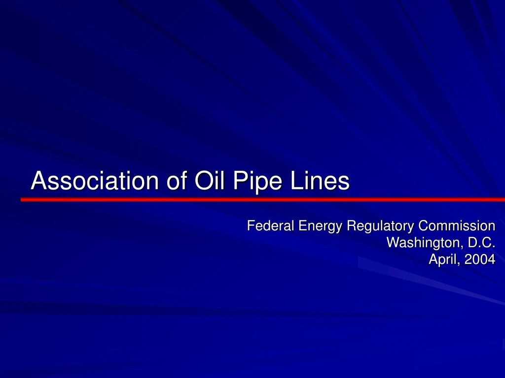 association of oil pipe lines